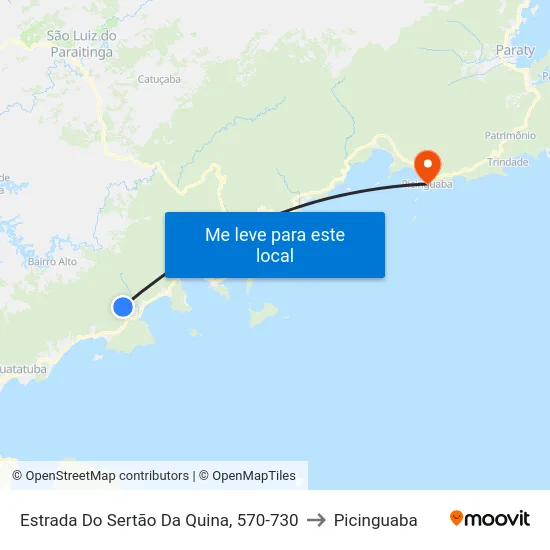 Estrada Do Sertão Da Quina, 570-730 to Picinguaba map
