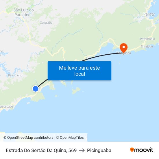 Estrada Do Sertão Da Quina, 569 to Picinguaba map