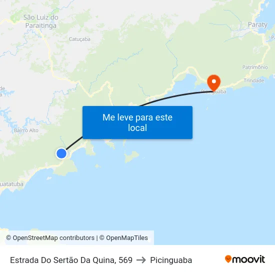 Estrada Do Sertão Da Quina, 569 to Picinguaba map