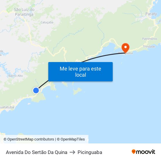 Avenida Do Sertão Da Quina to Picinguaba map