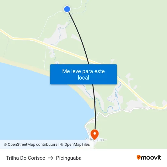 Trilha Do Corisco to Picinguaba map