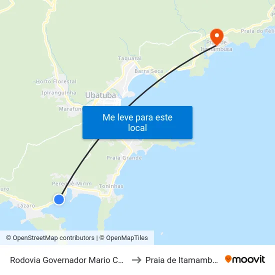 Rodovia Governador Mario Covas to Praia de Itamambuca map