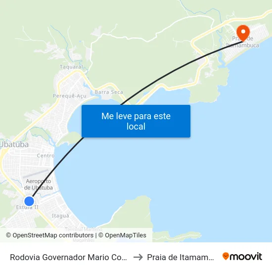 Rodovia Governador Mario Covassp to Praia de Itamambuca map