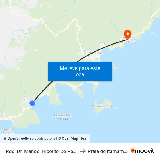 Rod. Dr. Manoel Hipólito Do Rêgo  857 to Praia de Itamambuca map
