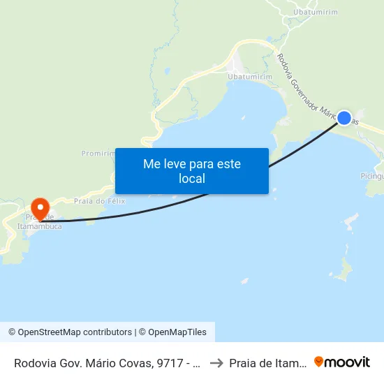 Rodovia Gov. Mário Covas, 9717 - Praia Da Fazenda to Praia de Itamambuca map
