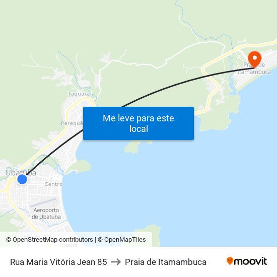 Rua Maria Vitória Jean 85 to Praia de Itamambuca map