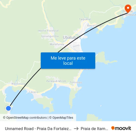 Unnamed Road - Praia Da Fortaleza -  Ubatuba - SP to Praia de Itamambuca map
