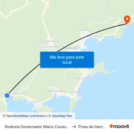 Rodovia Governador Mario Covas 13513-13605 to Praia de Itamambuca map