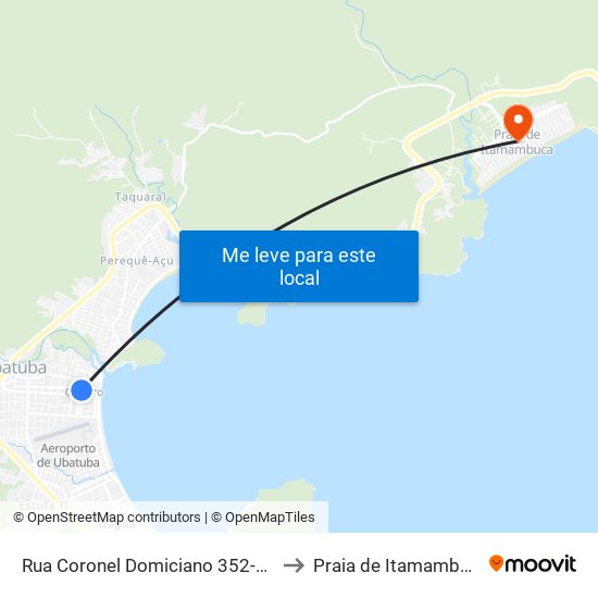 Rua Coronel Domiciano 352-460 to Praia de Itamambuca map
