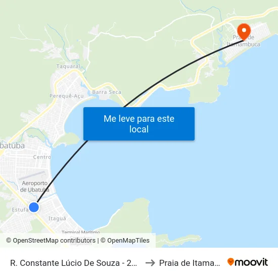 R. Constante Lúcio De Souza -  203 - Estufa I to Praia de Itamambuca map