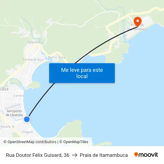 Rua Doutor Félix Guisard, 36 to Praia de Itamambuca map