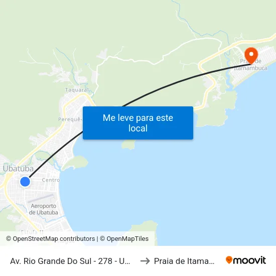 Av. Rio Grande Do Sul -  278 - Umuarama to Praia de Itamambuca map