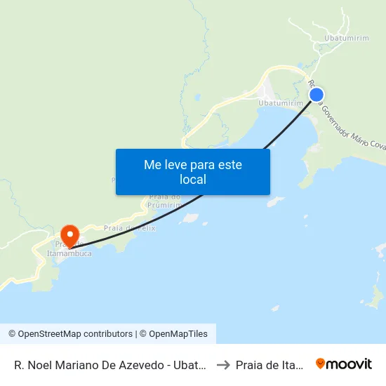 R. Noel Mariano De Azevedo - Ubatumirim -  Ubatuba - SP to Praia de Itamambuca map