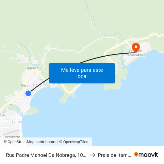 Rua Padre Manoel Da Nóbrega, 1020 - Perequê-Acu to Praia de Itamambuca map