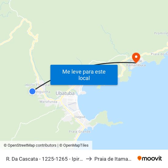 R. Da Cascata -  1225-1265 - Ipiranguinha to Praia de Itamambuca map