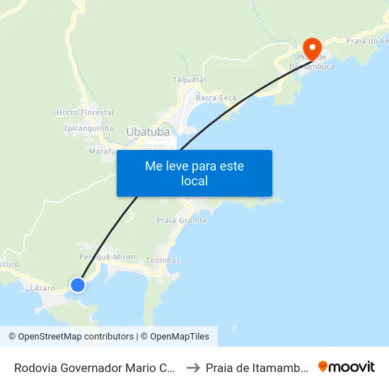 Rodovia Governador Mario Covas to Praia de Itamambuca map