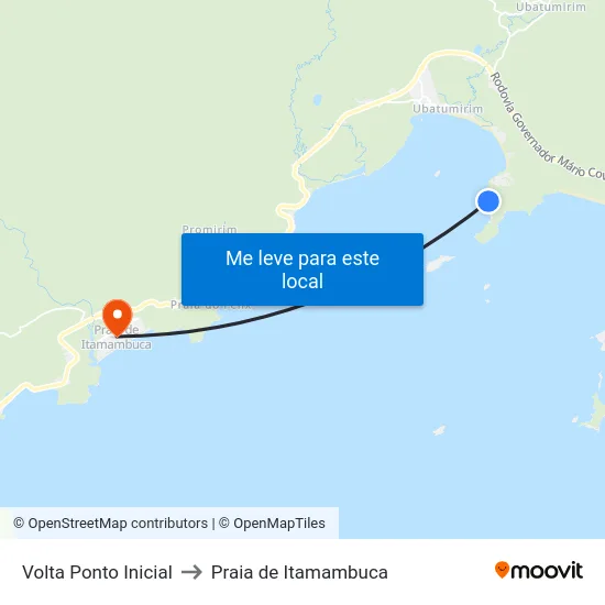 Volta Ponto Inicial to Praia de Itamambuca map
