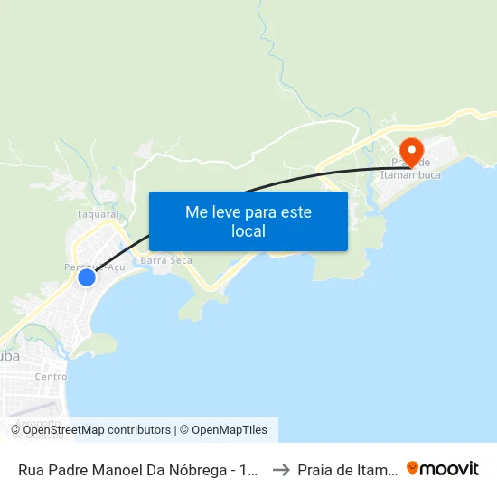 Rua Padre Manoel Da Nóbrega -  1218 - Perequê-Acu to Praia de Itamambuca map