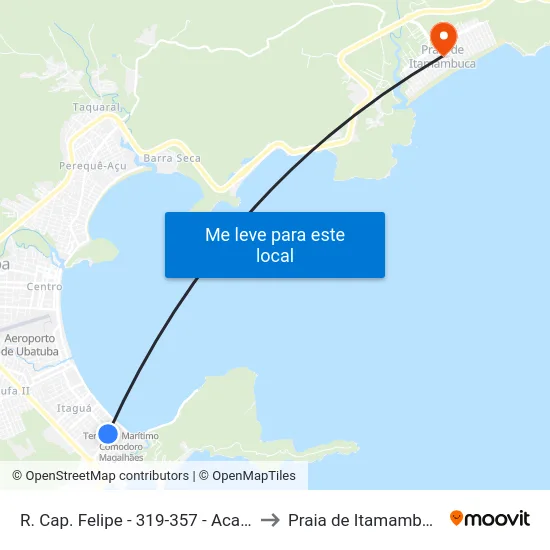R. Cap. Felipe -  319-357 - Acaraú to Praia de Itamambuca map
