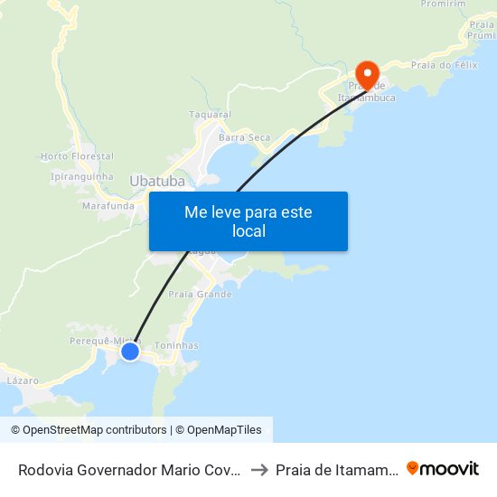 Rodovia Governador Mario Covas 1428 to Praia de Itamambuca map