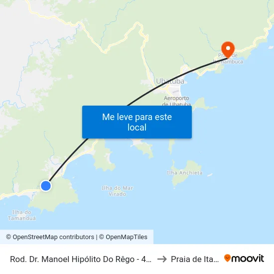 Rod. Dr. Manoel Hipólito Do Rêgo -  41083-41159 - Rio Da Prata to Praia de Itamambuca map