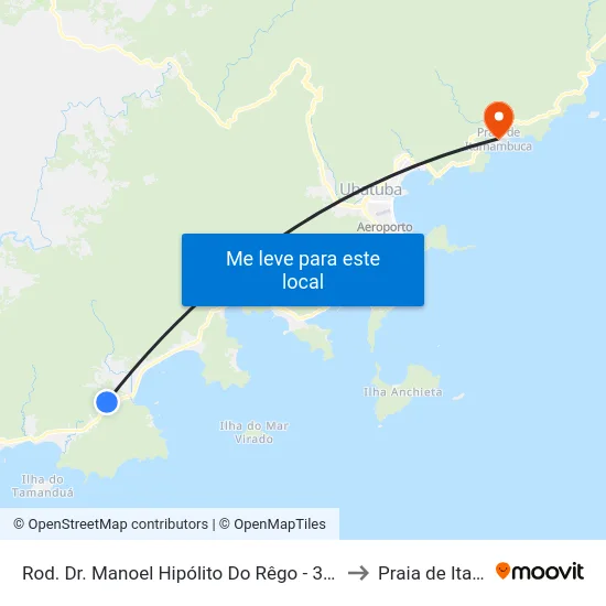 Rod. Dr. Manoel Hipólito Do Rêgo -  39227-39781 - Rio Da Prata to Praia de Itamambuca map