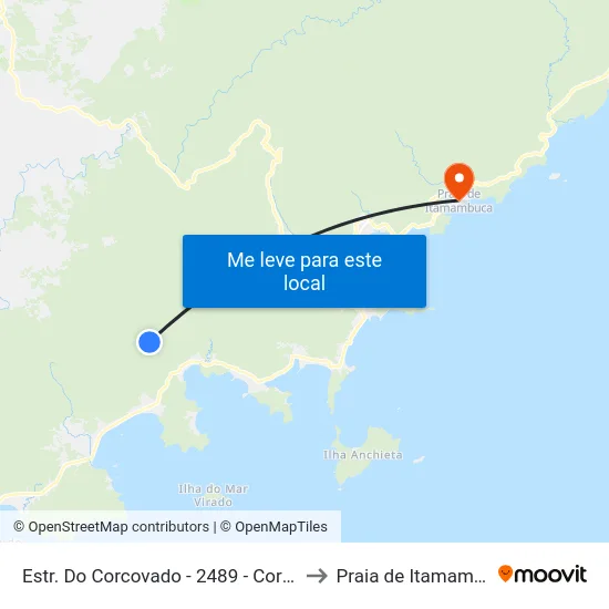 Estr. Do Corcovado -  2489 - Corcovado to Praia de Itamambuca map