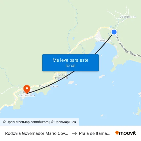 Rodovia Governador Mário Covas 22238 to Praia de Itamambuca map