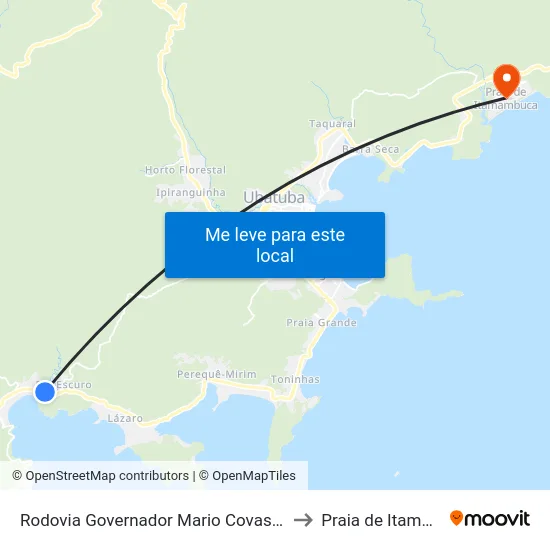 Rodovia Governador Mario Covas  12684-12800 to Praia de Itamambuca map