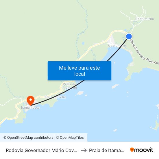 Rodovia Governador Mário Covas 22221 to Praia de Itamambuca map