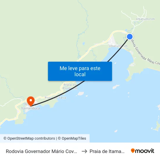 Rodovia Governador Mário Covas 22221 to Praia de Itamambuca map