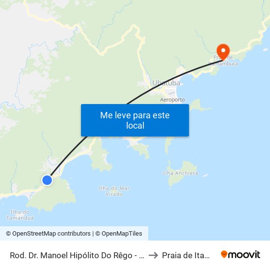 Rod. Dr. Manoel Hipólito Do Rêgo -  861 - Rio Da Prata to Praia de Itamambuca map