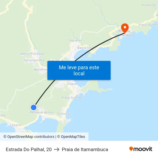 Estrada Do Palhal, 20 to Praia de Itamambuca map