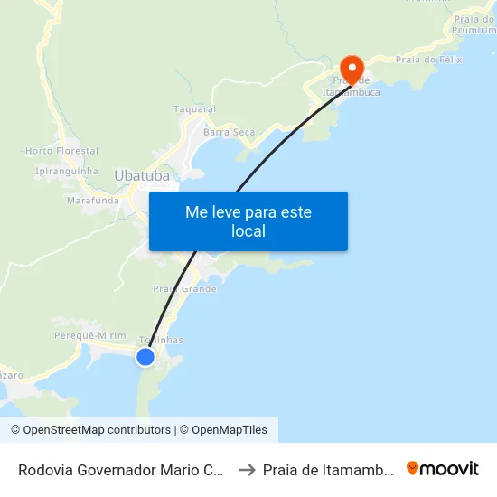 Rodovia Governador Mario Covas to Praia de Itamambuca map