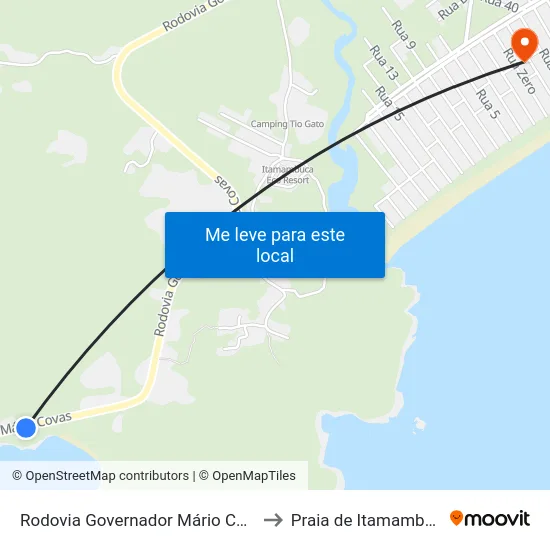 Rodovia Governador Mário Covas to Praia de Itamambuca map