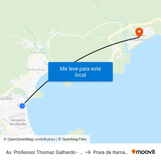 Av. Professor Thomaz Galhardo -  235 - Centro to Praia de Itamambuca map