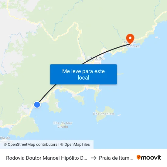 Rodovia Doutor Manoel Hipólito Do Rêgo, 852-876 to Praia de Itamambuca map