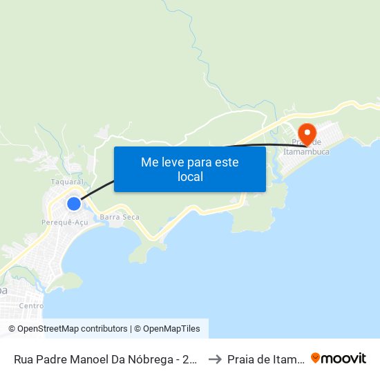 Rua Padre Manoel Da Nóbrega -  2057 - Perequê-Acu to Praia de Itamambuca map