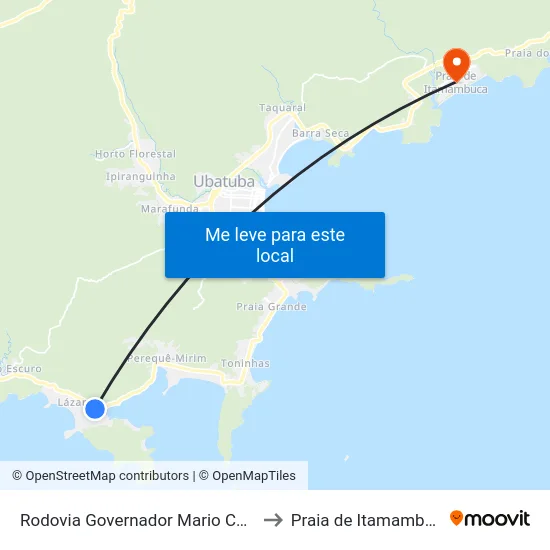 Rodovia Governador Mario Covas to Praia de Itamambuca map