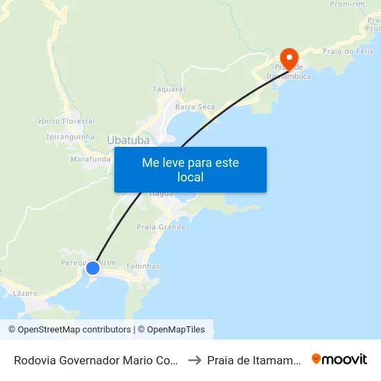 Rodovia Governador Mario Covas  59 to Praia de Itamambuca map