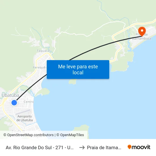 Av. Rio Grande Do Sul -  271 - Umuarama to Praia de Itamambuca map