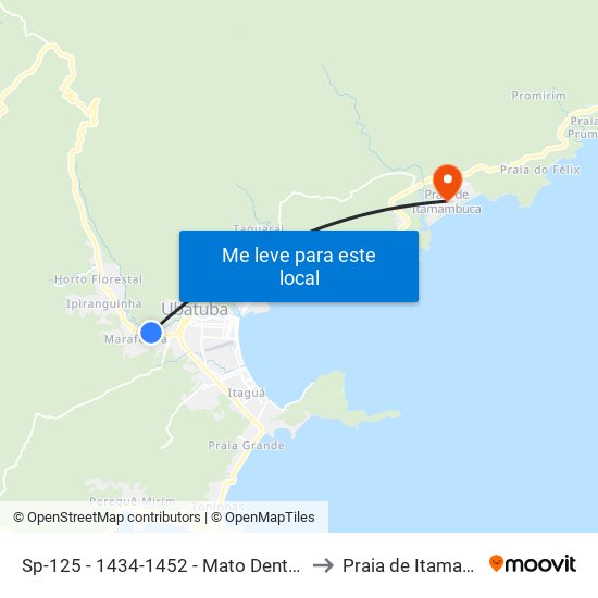Sp-125 -  1434-1452 - Mato Dentro (Carolina to Praia de Itamambuca map
