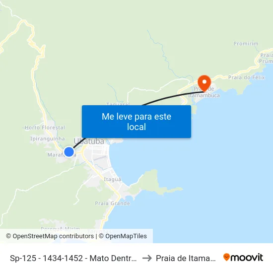 Sp-125 -  1434-1452 - Mato Dentro (Carolina to Praia de Itamambuca map