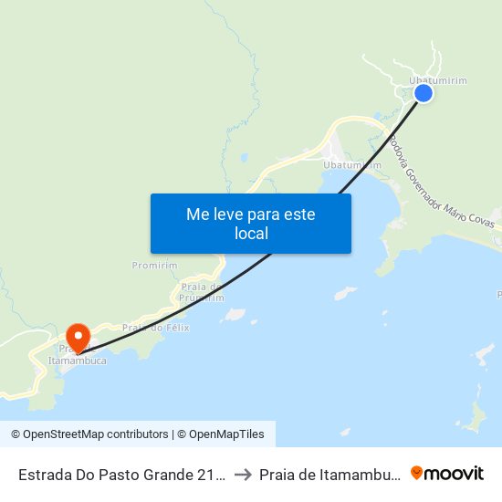Estrada Do Pasto Grande 2145 to Praia de Itamambuca map
