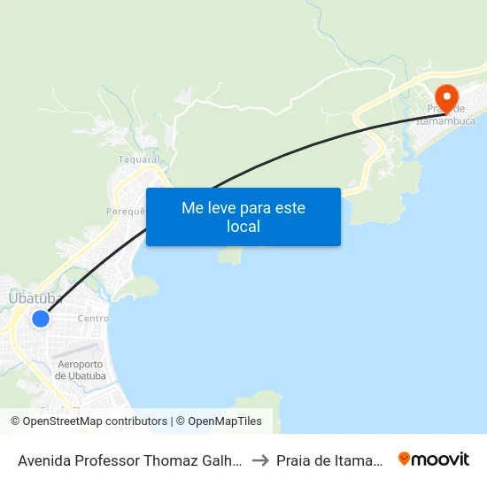 Avenida Professor Thomaz Galhardo 1264 to Praia de Itamambuca map