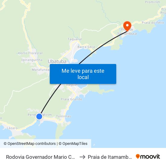 Rodovia Governador Mario Covas to Praia de Itamambuca map