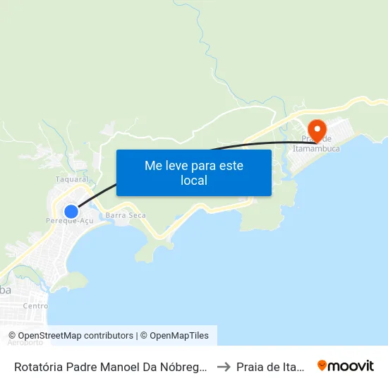 Rotatória Padre Manoel Da Nóbrega -  606 - Perequê-Acu to Praia de Itamambuca map