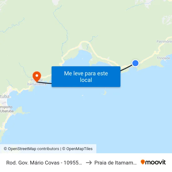 Rod. Gov. Mário Covas -  10955-15445 to Praia de Itamambuca map