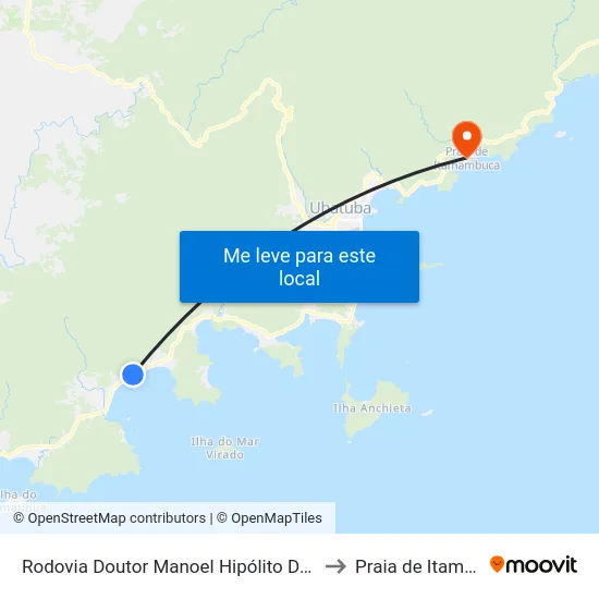 Rodovia Doutor Manoel Hipólito Do Rêgo, 852-876 to Praia de Itamambuca map