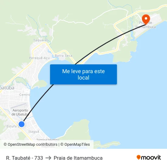 R. Taubaté -  733 to Praia de Itamambuca map